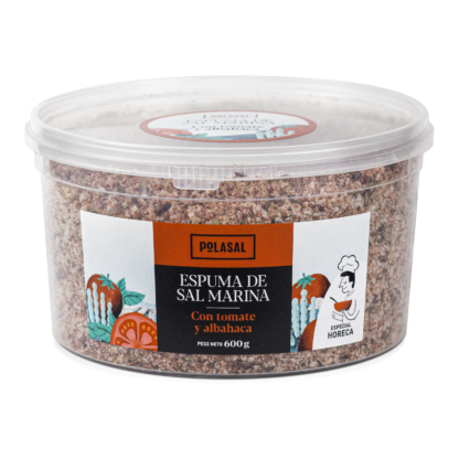 Espuma de sal marina de Santa Pola con tomate y albahaca